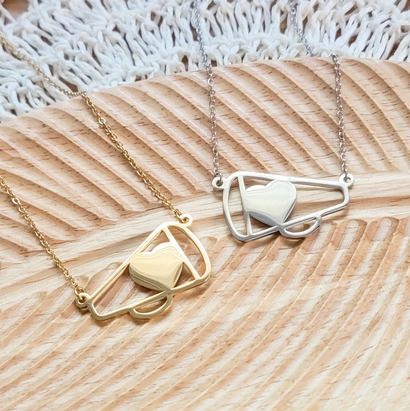 Large Cheer Megaphone Necklace