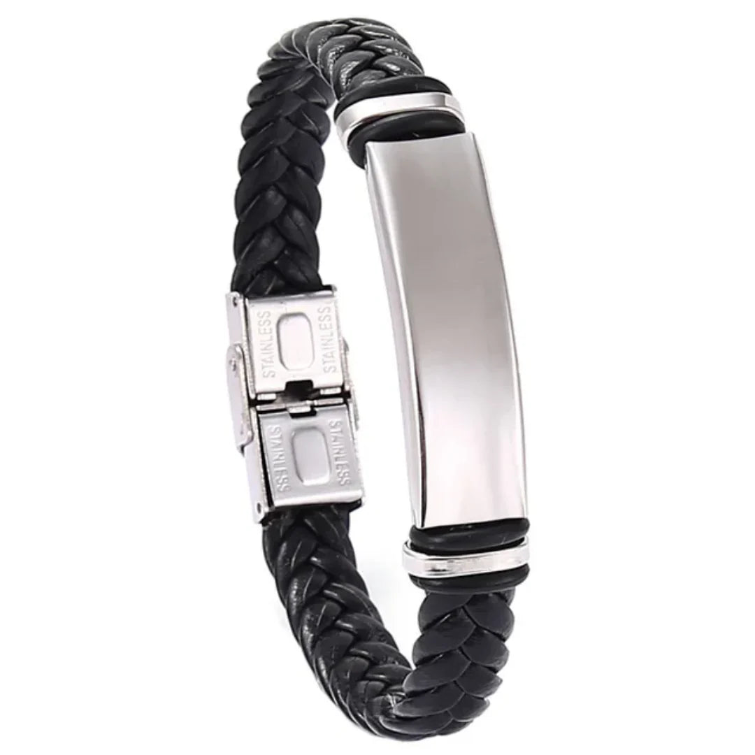 Black Braided Cord Men's Bracelet