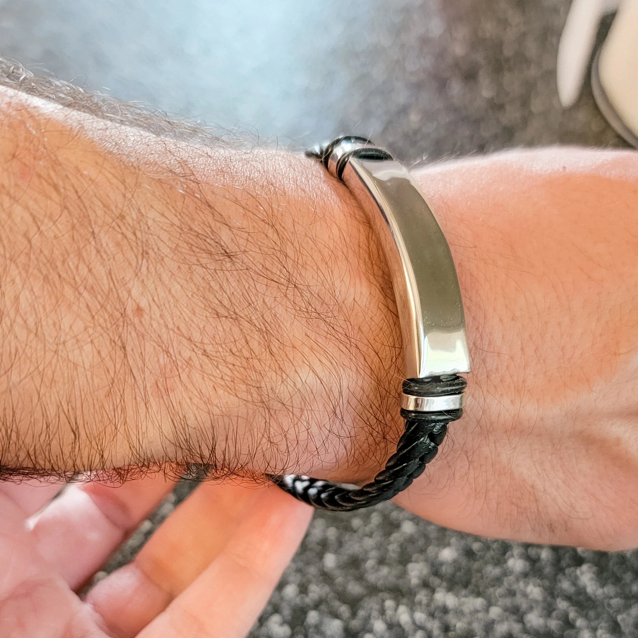 Black Braided Cord Men's Bracelet