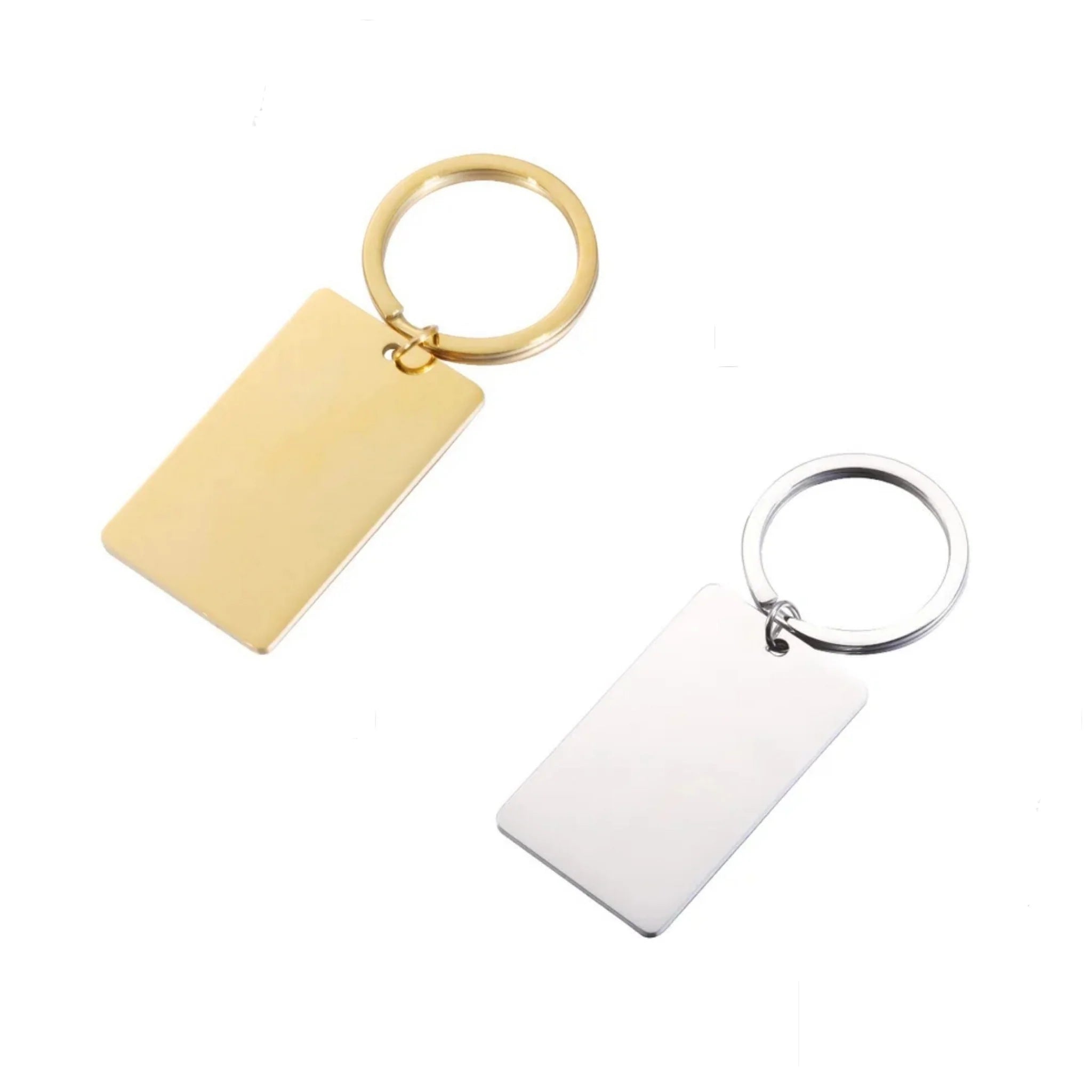 Mirror Polish Regular Rectangle Pendant Keychain
